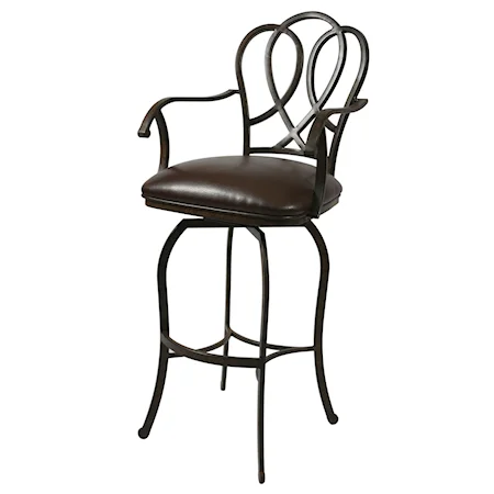 Oxford 26" Swivel Barstool with Arms